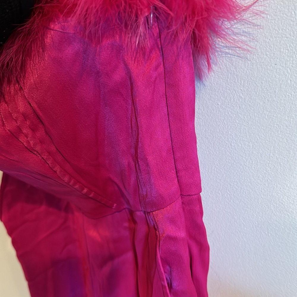 SAYLOR Raya Faux Feather-Trimmed Satin Jumpsuit small - Picture 11 of 12